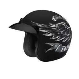 Studds JETSTAR CLASSIC D9 DECOR BLACK (570 mm) Medium Open Face Helmet, D9 LOVE IT-image-7