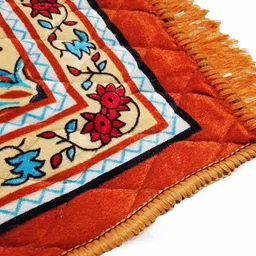 AAZEEM Blue & Red Ethnic Motifs Floor Mat image 4