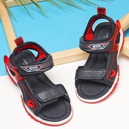 Cute Walk by Babyhug Sandals With Velcro Closure Text Print - Black-picture-4