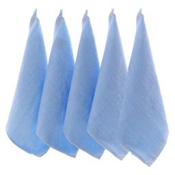 AHC Bamboo Cotton Soft Hand Face Towel Washcloth for baby Pack of 5 - Blue-image-34