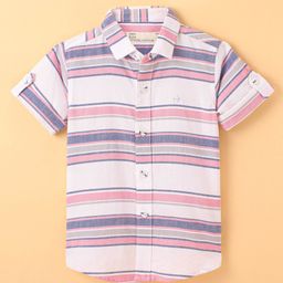 Jash Kids Half Sleeves Shirt Striped - Pink-image-67