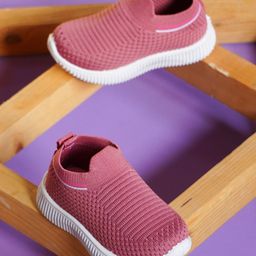 KATS Perforated Slip On Walking Shoes - Peach-image-60