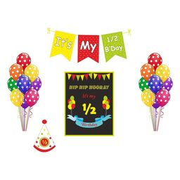 Untumble Multicolour Half Birthday Decoration Kit for Boys and Girls - Pack of 23-image-43