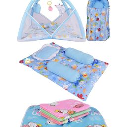 Kwitchy New Born Baby Bedding Set Sleeping Essentials Combo - Blue-14