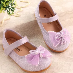 Cute Walk by Babyhug Ballerina with Velcro Closure & Bow Applique - Purple-picture-35