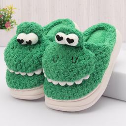 Oh! Pair Slip On Winter Shoes with Applique - Green-image-1