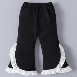 Mark & Mia Full Length Trousers with Lace Detailing - Black-image-65