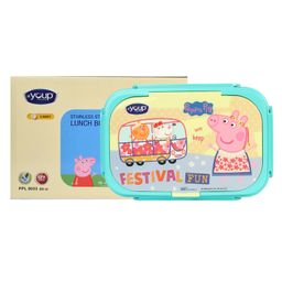 YOUP Stainless Steel Insulated Yellow and green Color Kids Peppa Pig Lunch Box With Fork & Spoon CANDY-850 ml-21