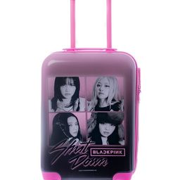 Striders Trolley Luggage Bag with Black Pink Shut Down Print - 18 Inches-image-92