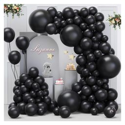 Funcart Black Metallic Latex Balloons - Pack of 25-image-87