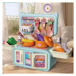 Happy Hues Mini Role-Play Kitchen Toy with Mist-Spray Stove & Working Faucet, Pretend Food Accessories for Boys & Girls - 3+ Years-picture-3