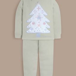 Cherry Crumble By Nitt Hyman Knit Full Sleeves Tree Patch Detailed Winter Night Suit Set - Mint-picture-28