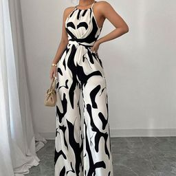 StyleCast Women Abstract Printed Waist Tie-Up Sleeveless Jumpsuit-22