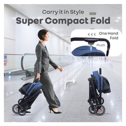 R for Rabbit Premium Design Street Smart Nova Stylish Stroller & Pram With Quick Fold Mechanism- Black & Blue image 2
