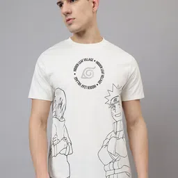Free Authority Men Naruto Graphic Printed Round Neck Cotton T-shirt-image-82