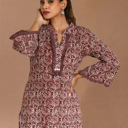 all about you Women Floral Printed Screen Print Daily A-Line Kurta-picture-8
