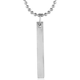 Morir Stainless Steel Bar Pendant Necklace For Men Ball Chain Locket For Unisex-image-2