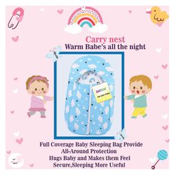 Kwitchy New Born Baby Bedding Set Luxury Mattress with Net & Sleeping Bag Combo (0-12 Months) Blue image 4