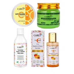 CARET ORGANIC Set of 4 Nourishing Cream, Honey Body Lotion, Vitamin C Face Wash & Gel-28