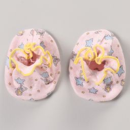 Ben Benny Cotton Interlock Knit Mittens & Booties Set Solid & Abstract Print Pack of 2 - Multicolour image 5
