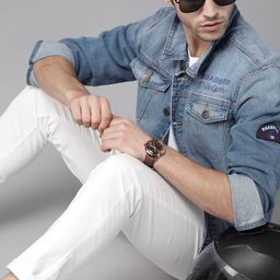 Roadster Men Blue Washed Denim Jacket-image-90