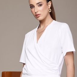 French Connection V-Neck Gathered Top-image-8