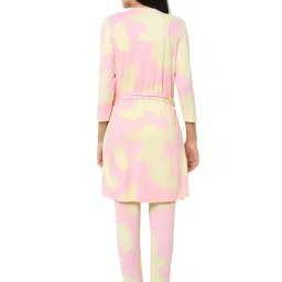 Sweet Dreams Multicolor Abstract Print Pajama Set With Robe image 2