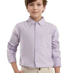 Rare Ones Boys Purple Cotton Checks Shirt-image-26