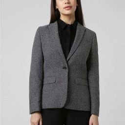 Van Heusen Grey Textured Pattern Blazer image 1