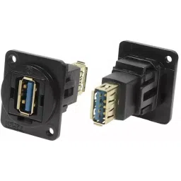 RS PRO Straight Panel Mount USB Connector 2 Port Type A to A, 1750149-image-12