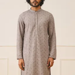 Jompers Men Geometric Embroidered Sequinned Kurta-image-62