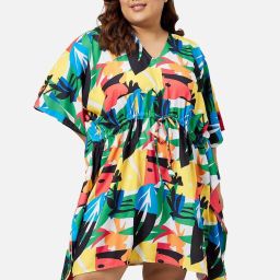 Secrets By ZeroKaata Multicolored Printed Kaftan image 1