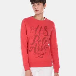 U.S. Polo Assn. Coral Full Sleeves Round Neck Sweatshirt-10