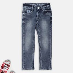Blue Giraffe Kids Blue Cotton Washed Jeans-image-51