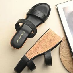 Clog London Women's Black Casual Wedges-image-37