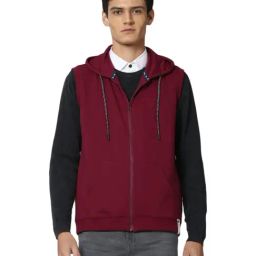 Peter England Maroon Regular Fit Hooded Sweatshirt-picture-27