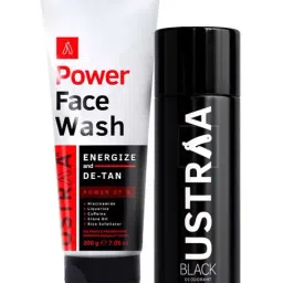 Ustraa Power Face Wash & Black Deodorant Body Spray Combo Set-image-27