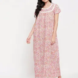 Clovia Multicolor Floral Print Nighty-picture-1