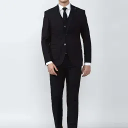 Peter England Elite BlackSlim Fit Three Piece Suit-112