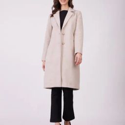 Fablestreet Beige Regular Fit Overcoat-image-55