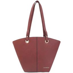 Caprese Tasha Maroon Faux Leather Solid Tote Handbag-image-22