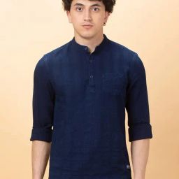 Being Human Navy Slim Fit Shirt-image-68