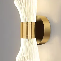 SHRI MAHAL ANTIQUES Gold-Toned Metal Wall Lamp-54