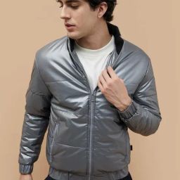 Bossini Grey Regular Fit Quilted Jacket-picture-27