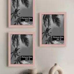 Art Street Pink Engineered Wood A4 Size Certificate & Document Photo Frames - Set of 3 image 1