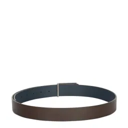Tommy Hilfiger Brown & Navy Leather Reversible Belt for Men image 3