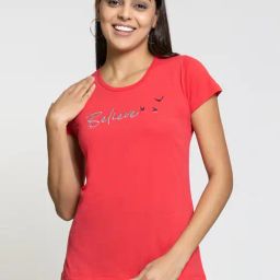 FEMEA Coral Cotton Graphic Print T-Shirt-picture-22