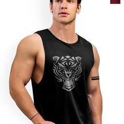 AUSK Pack Of 2 Printed Round Neck Sleeveless Gym Innerwear Vests A716+719-9