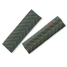 Elegant Grey and Yellow Fabric Seat Belt Shoulder Pads Line Set of 2-6