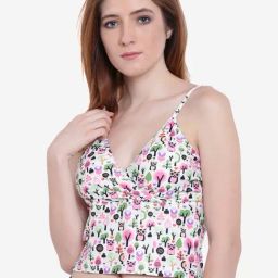 La Intimo Multi-Color Printed Fash Melange Cropped Camisole-image-73